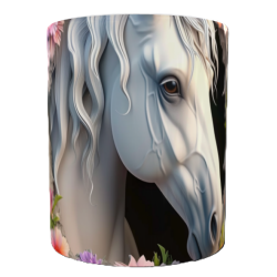 Mug cheval blanc personnalisable