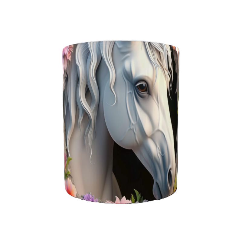 Mug cheval blanc personnalisable