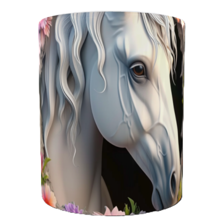 Mug cheval blanc personnalisable