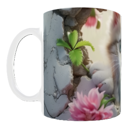 Mug  chaton blanc personnalisable