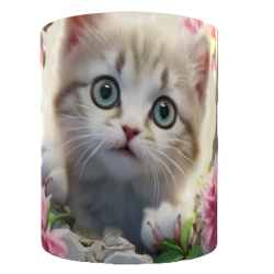 Mug  chaton blanc personnalisable