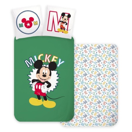 Parure de lit pour enfant Disney Mickey Letters 100×135 cm, 40×60 cm