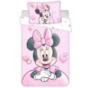 Parure de lit enfant Disney Minnie rose poudré 100×135 cm, 40×60 cm