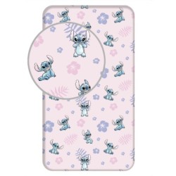 Drap housse Disney Lilo et Stitch Rose 90x200 cm