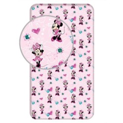 Drap housse élastique Disney Minnie Flowers 90x200 cm