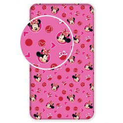 Drap housse Disney Minnie  coeurs 90x200 cm