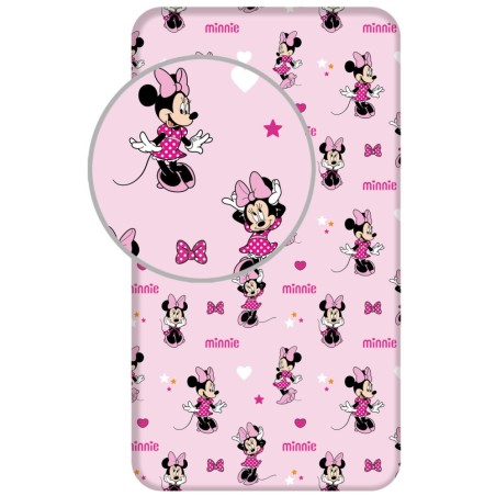 Drap housse Disney Minnie Pretty in Pink 90x200 cm