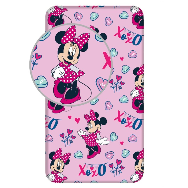 Drap housse Disney Minnie XoXo 90x200 cm