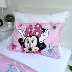 Housse de couette enfant Disney Minnie Fleurs 100×135cm, 40×60 cm