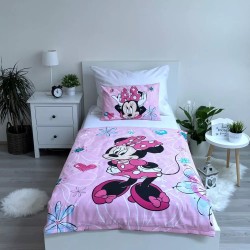 Housse de couette enfant Disney Minnie Fleurs 100×135cm, 40×60 cm